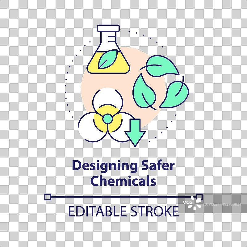 设计更安全的化学品多色概念图标图片素材