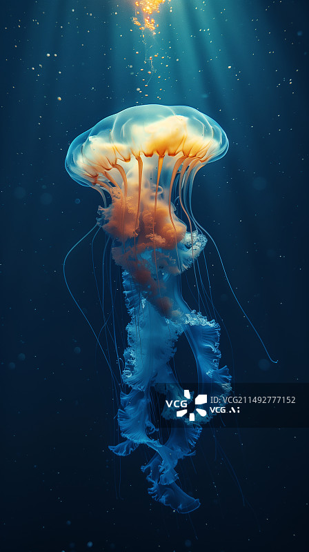 【AI数字艺术】姿态优美的水母图片素材