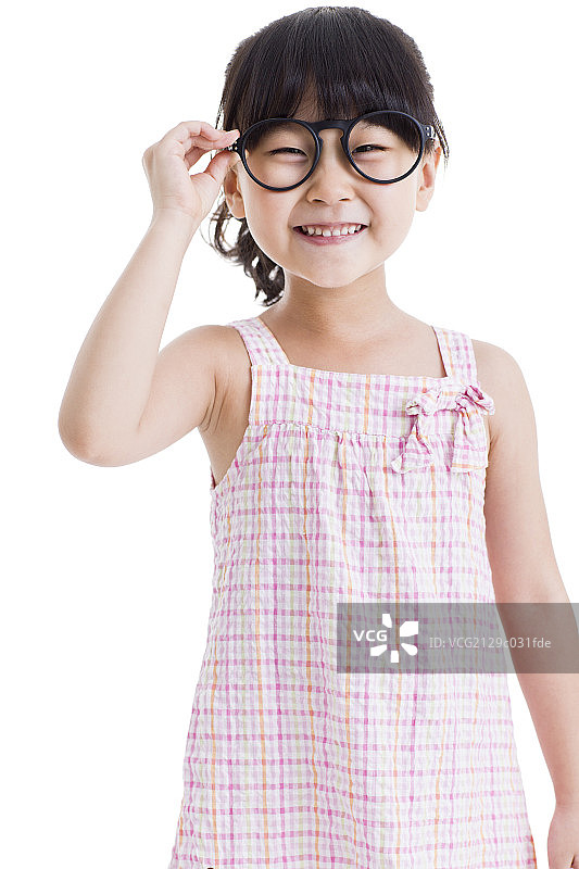 戴眼镜的小女孩图片素材