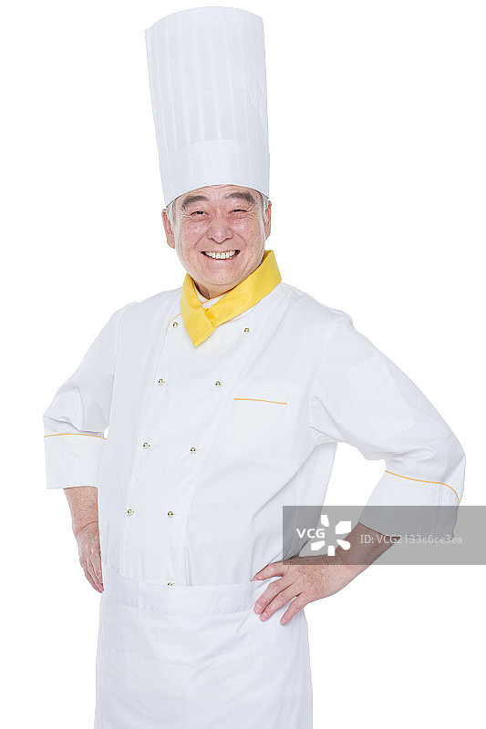 一个穿着厨师服的老年男人图片素材