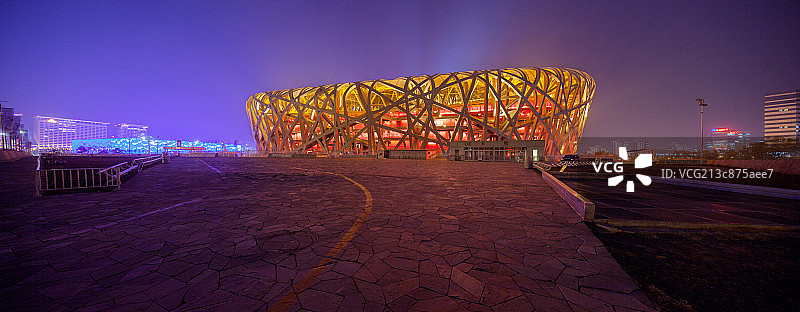 北京中国国家体育场鸟巢国家游泳馆水立方图片素材