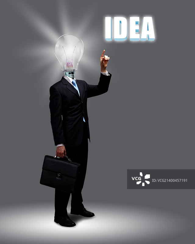 灯泡和商人作为商业中创造力的象征图片素材