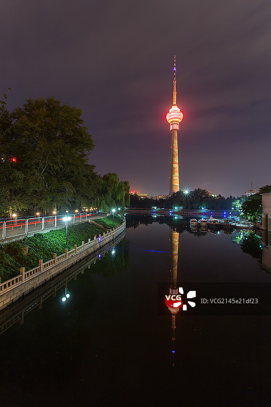 北京中央电视塔夜景风光图片素材