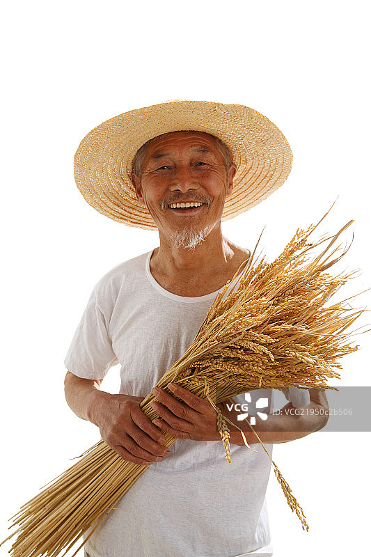 农民拿着稻穗图片素材