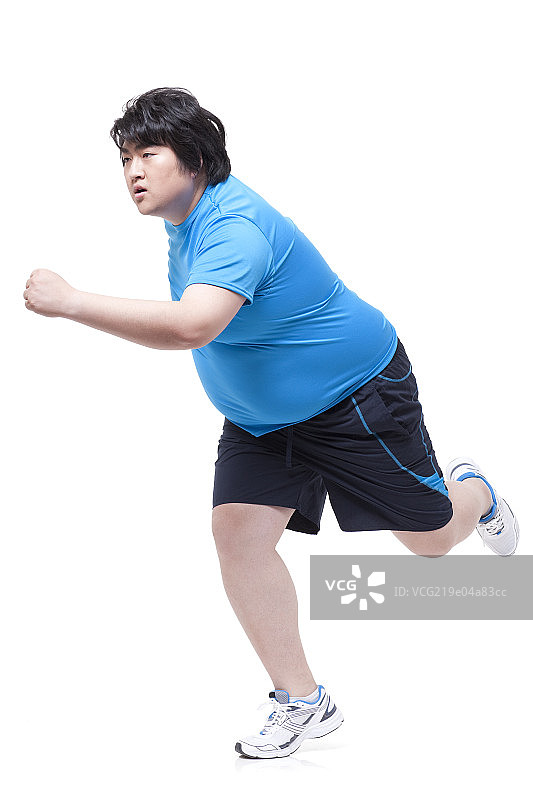 胖子跑步图片素材