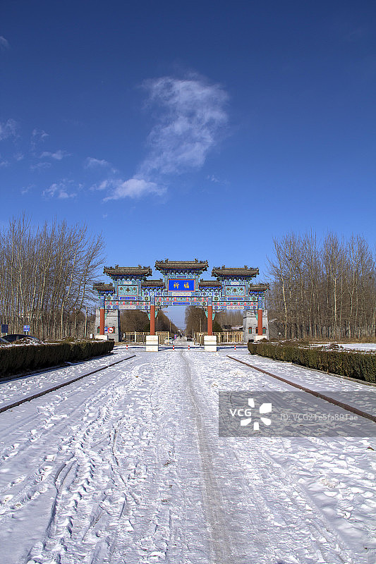 中国涿州影视城的古代建筑牌楼 涿州影视城 保定图片素材