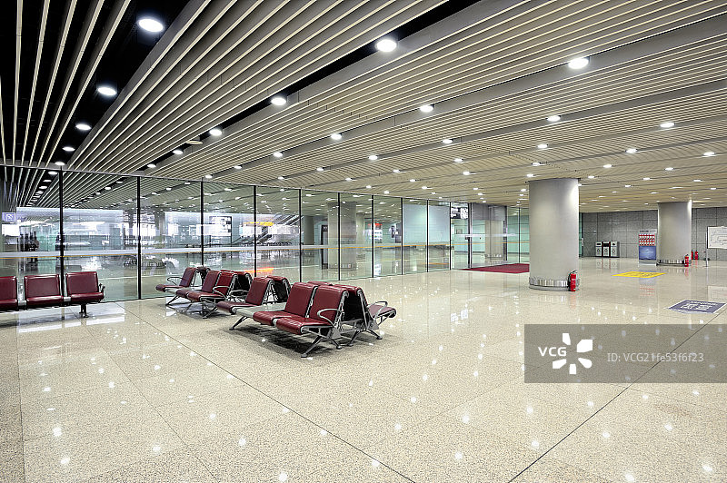 北京首都国际机场候机大厅休息区图片素材