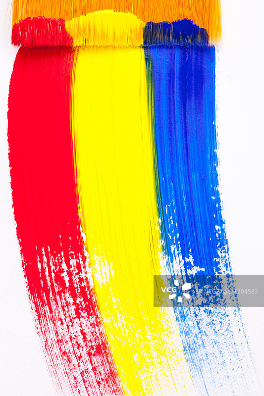 红色，黄色和蓝色的油漆图片素材