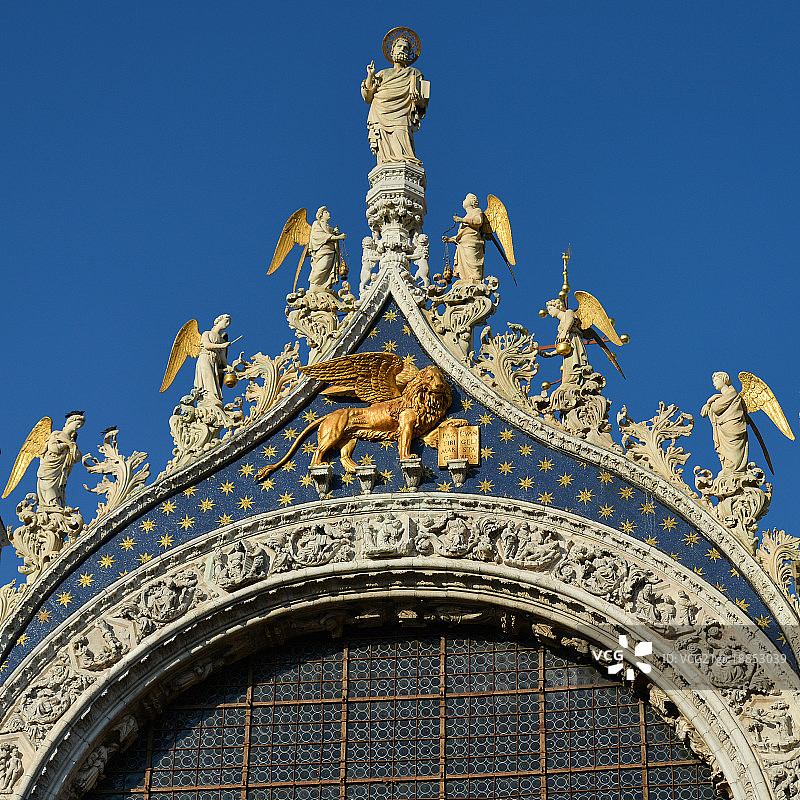 意大利威尼斯圣马可大教堂建筑细部图片素材