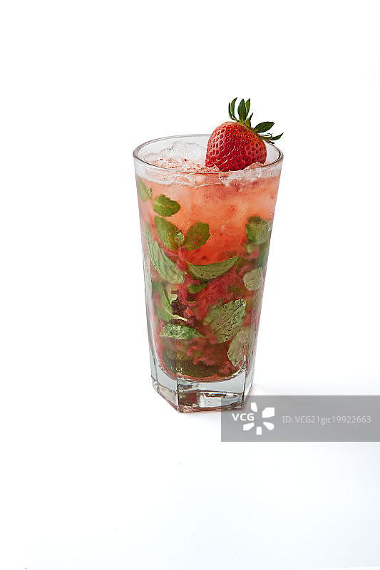 草莓莫吉托酒图片素材