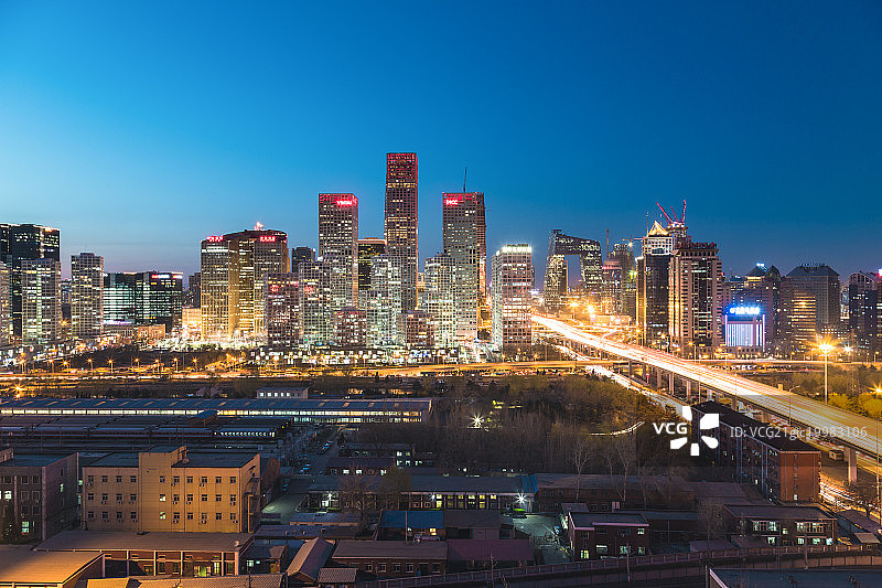 北京国贸CBD夜景图片素材