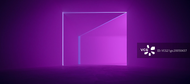 紫色光线切割的房间背景图片素材