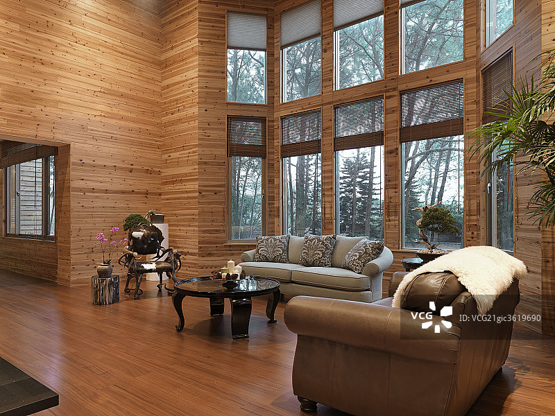 木制风格的客厅图片素材