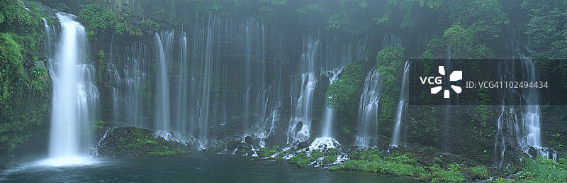 日本静冈县，Fujinomiya, Shiraito瀑布图片素材