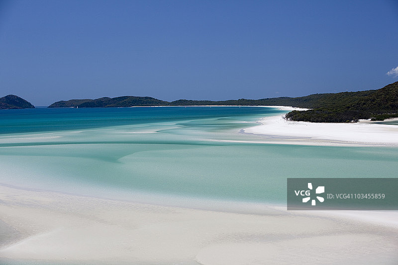 Whitehaven Beach, Hill Inlet，舌点，圣灵岛，圣灵群岛，昆士兰，澳大利亚图片素材