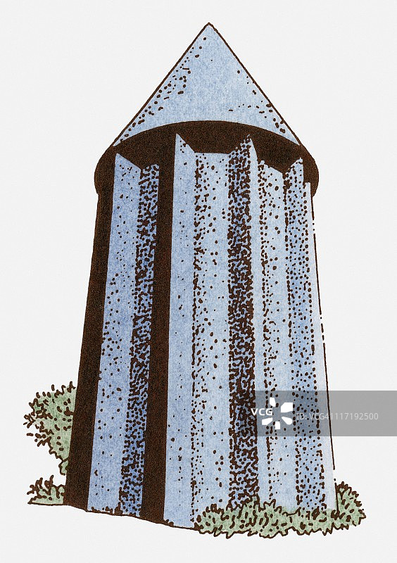 Gunbad-i-Qabus的插图，一个伊斯兰墓塔图片素材