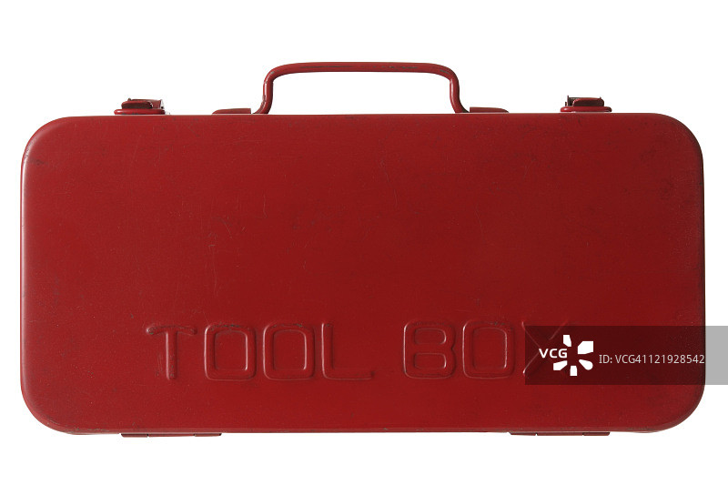 孤立的红色工具箱在白色背景图片素材