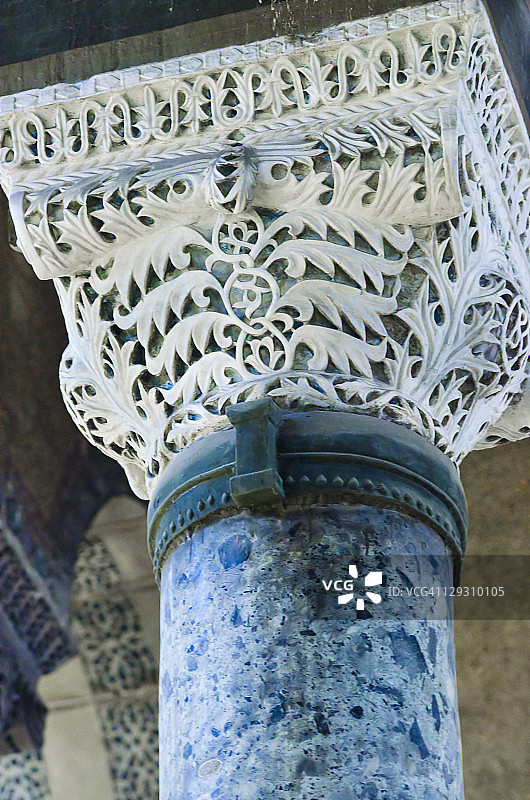土耳其，伊斯坦布尔，圣索菲亚清真寺柱子图片素材
