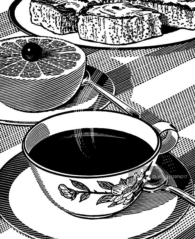 咖啡和柚子图片素材