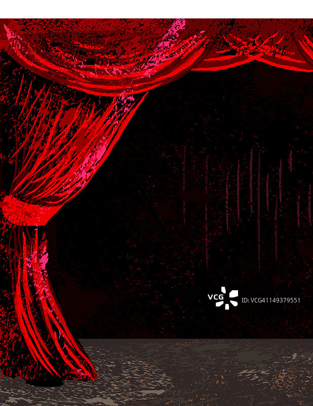 红色的剧院窗帘和舞台图片素材