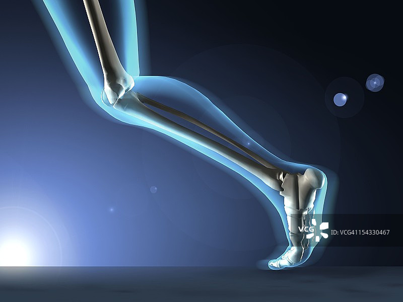 人腿奔跑姿势的x光照片图片素材