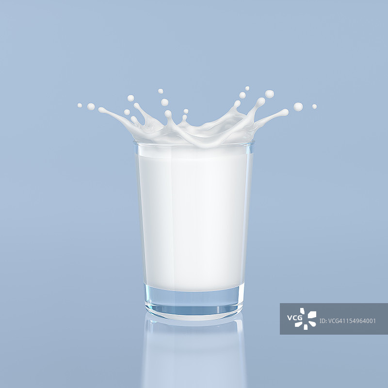 牛奶溅在玻璃杯里图片素材
