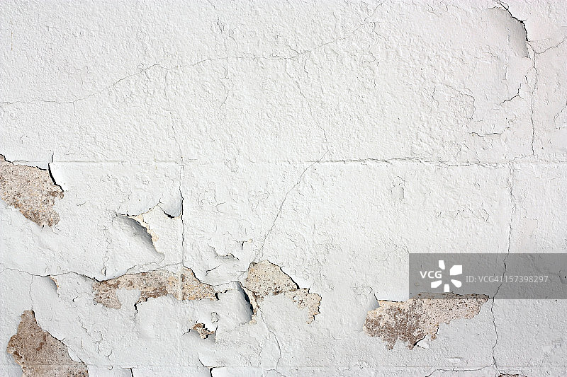 剥落的白色墙壁细节图片素材