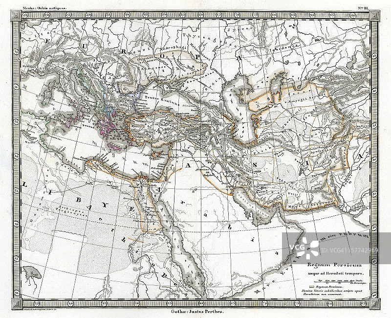 波斯帝国的古地图图片素材
