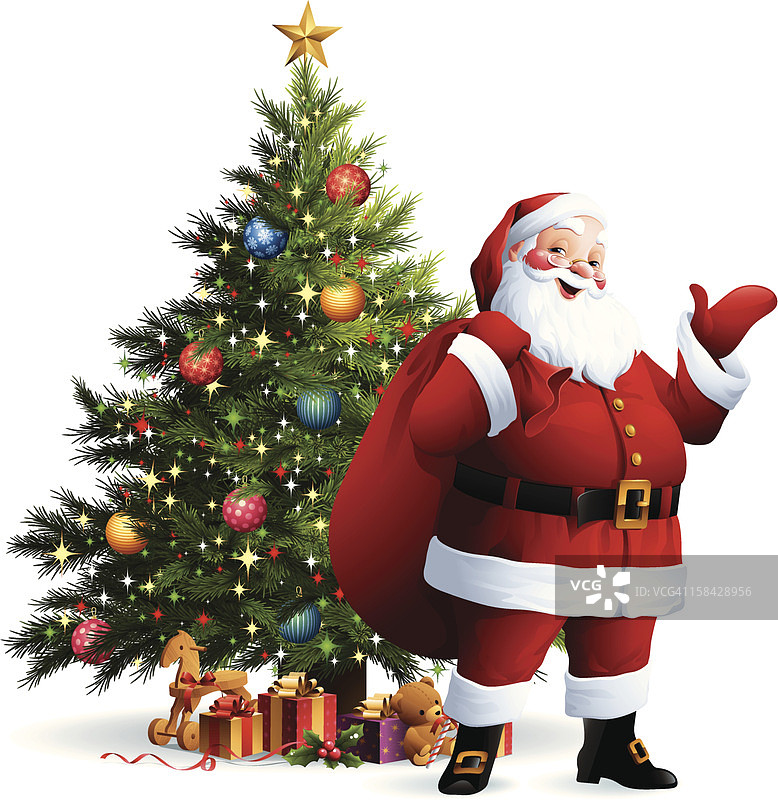 圣诞老人-圣诞树图片素材