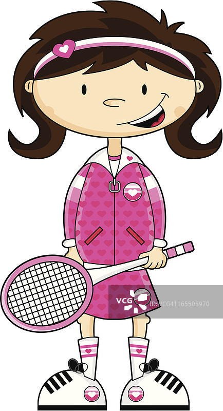 网球女孩卡通人物图片素材