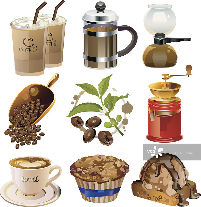 咖啡具插图图片素材