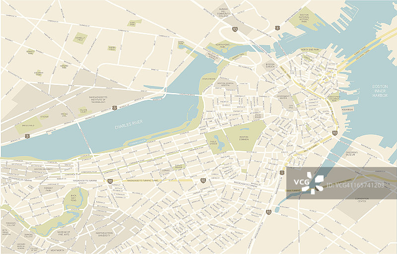 波士顿市区地图图片素材