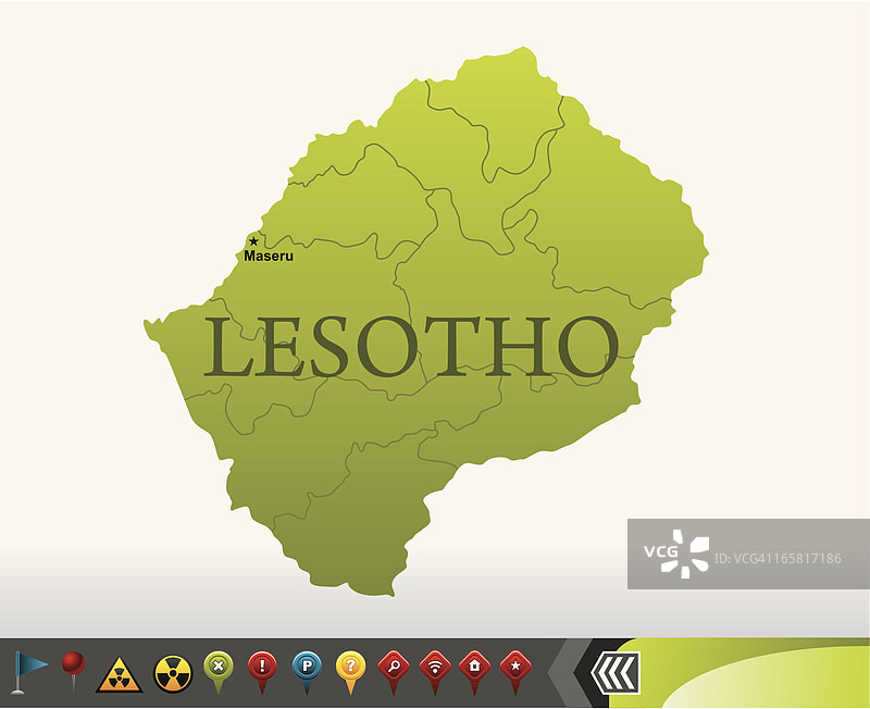 莱索托地图与导航图标图片素材