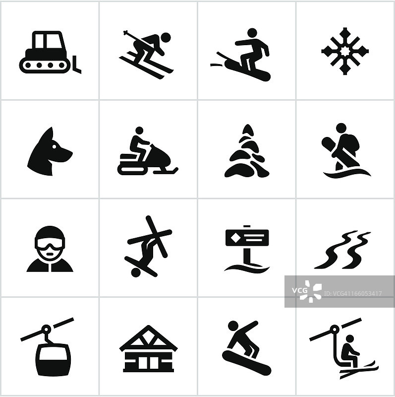 黑色滑雪胜地标志图片素材