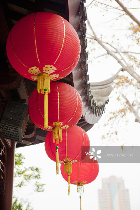 中国灯笼，九龙寨城，香港，中国图片素材