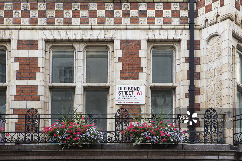 伦敦老邦德街的一个街道标志图片素材