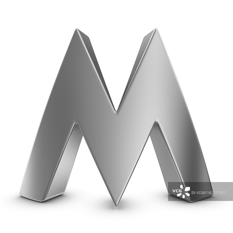 金属字母M图片素材