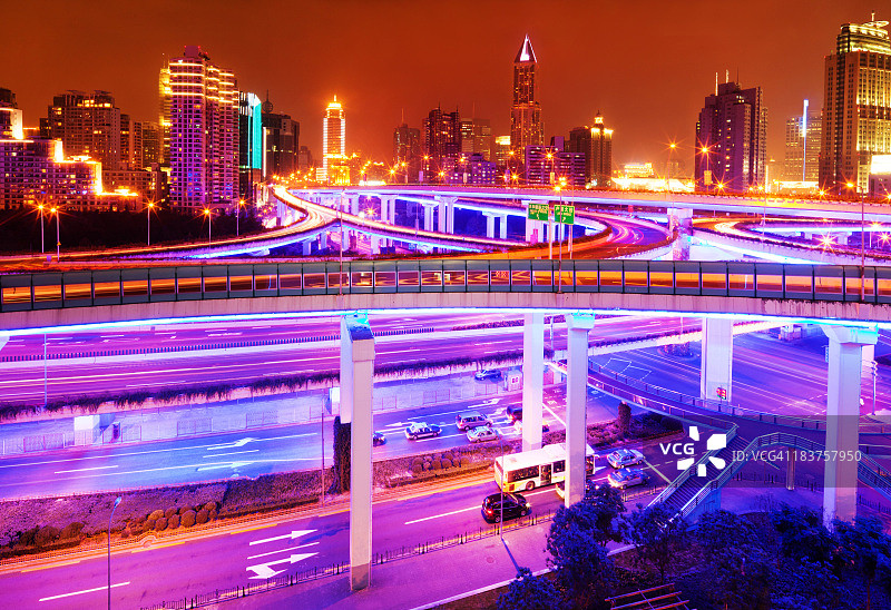 中国上海的高速公路图片素材