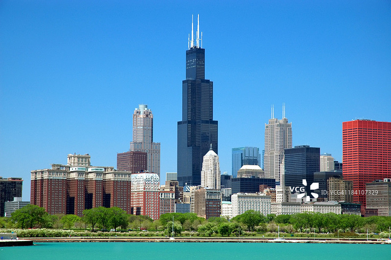 芝加哥天际线循环图片素材
