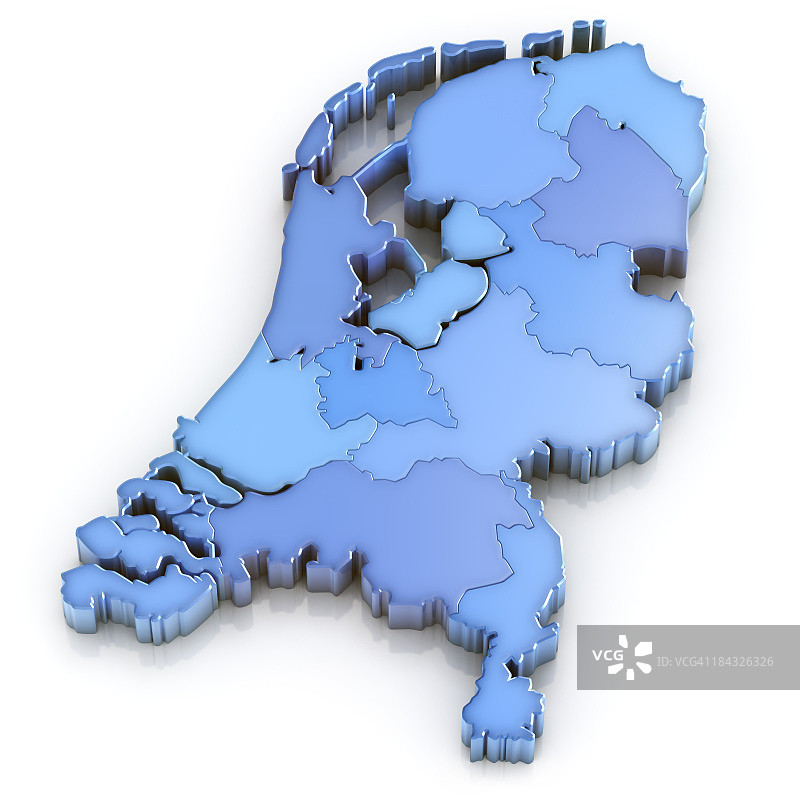 荷兰地图与省份图片素材