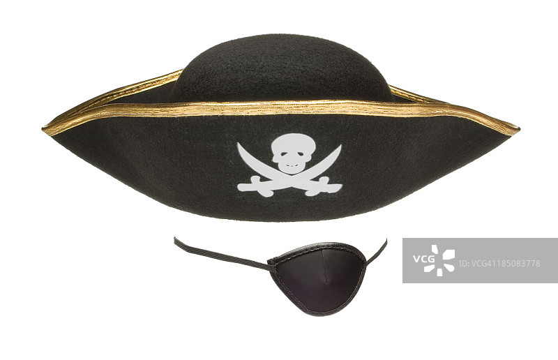 一个眼罩和一顶海盗帽图片素材