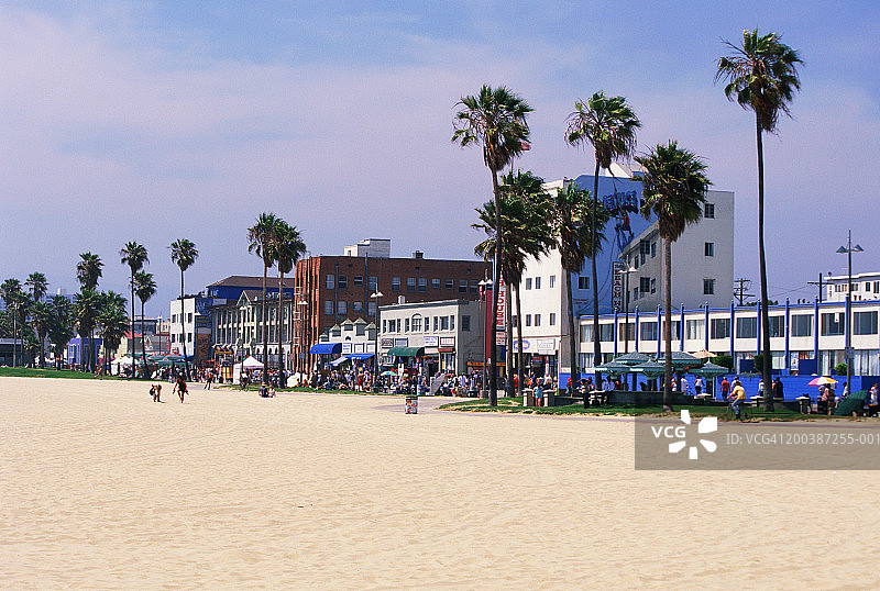 美国，加州，洛杉矶，威尼斯海滩木板路图片素材