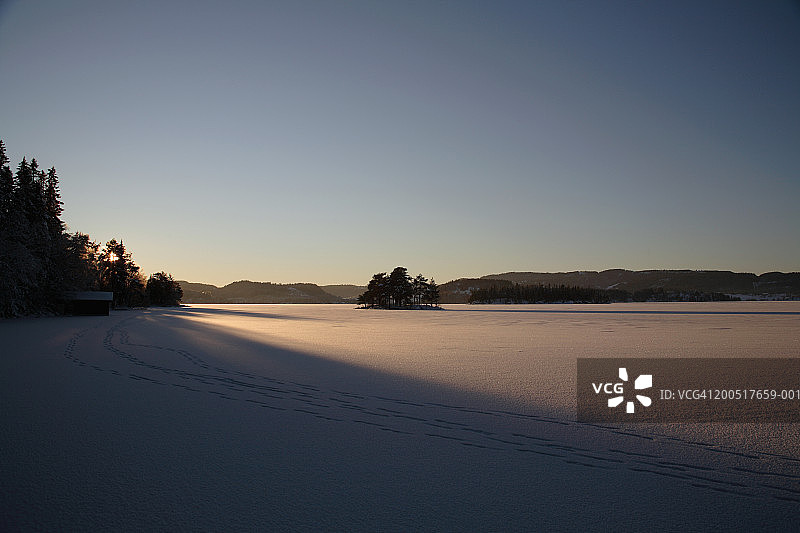 挪威，索隆德拉格，特隆赫姆冰雪覆盖的景观图片素材