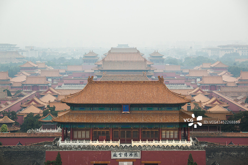 从上面看，是中国北京的紫禁城图片素材