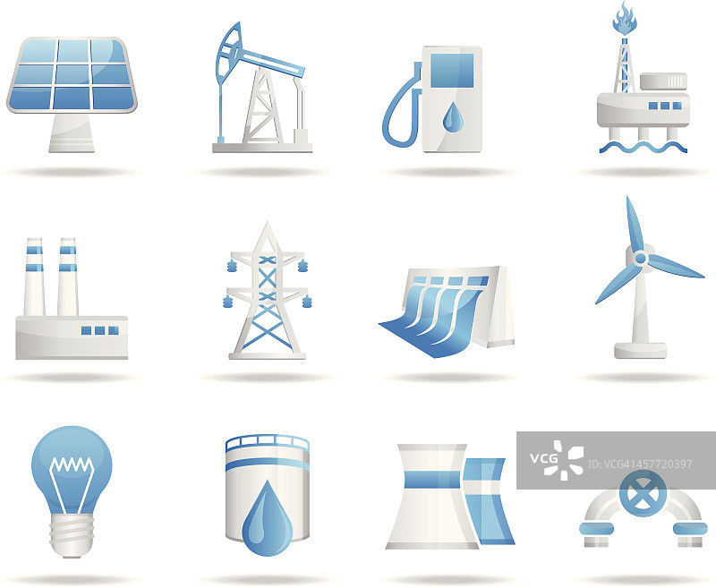 能源和工业图标集图片素材
