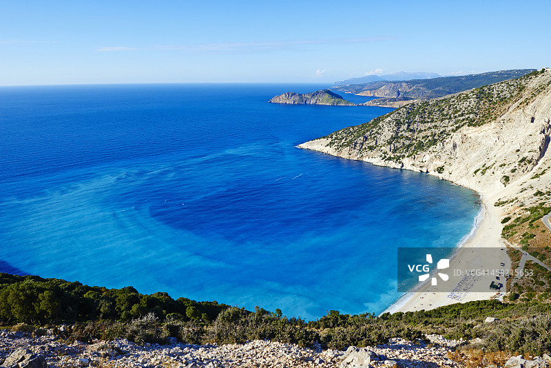 希腊，爱奥尼亚岛，塞弗尼亚，密尔托斯海滩图片素材