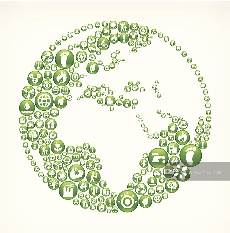 世界地图全球绿色能源按钮图片素材