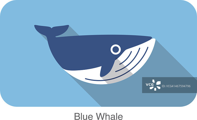 蓝鲸在海面上游泳的图标设计图片素材