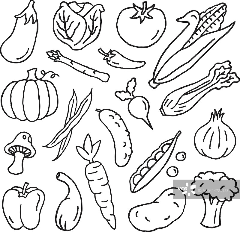 蔬菜涂鸦图片素材