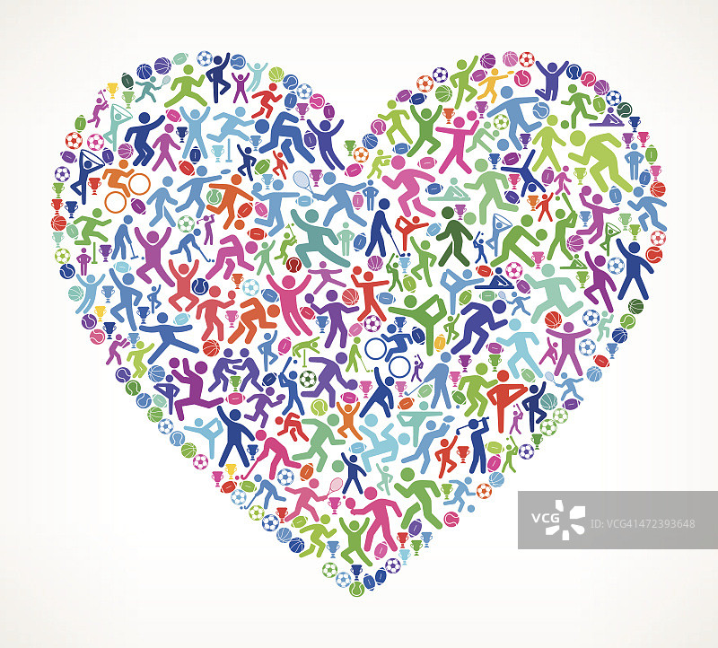 心脏健康运动和运动模式矢量背景图片素材